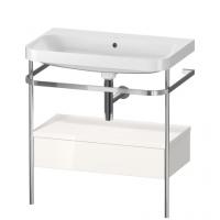 Консоль с раковиной Duravit Happy D.2 Plus 775х490 мм HP4842N2222 хром/белый глянец