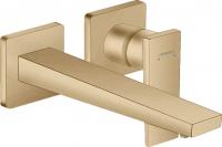 Смеситель для раковины Hansgrohe Metropol (внешняя часть) настенный, излив 22,5 см 32526140 шлифованная бронза