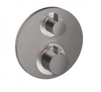 Термостат Hansgrohe Ecostat S (внешняя часть для 2 потребителей) 15758340 шлифованный чёрный хром