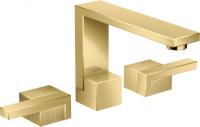 Смеситель для раковины Axor Edge 130 ComfortZone на 3 отверстия, с алмазной огранкой 46051990 полированное золото