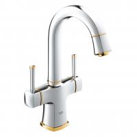 Смеситель для раковины Grohe Grandera L-Size с двумя рукоятками 21 107 IG0 хром/золото