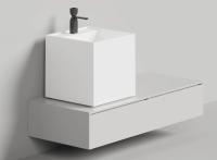 Раковина накладная Salini Armonia Square Top 03 450x450 мм S-Stone 130523TM белый матовый