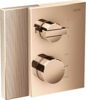 Термостат Axor Edge (внешняя часть для 2 потребителей) с алмазной огранкой 46761300 полированное красное золото