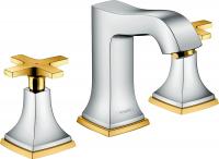 Смеситель для раковины Hansgrohe Metropol Classic 110 ComfortZone на 3 отверстия 31306090 хром/золото