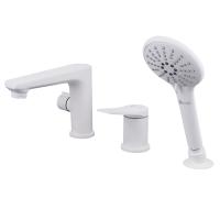 Смеситель для ванны Lemark Bronx на 3 отверстия LM3745MW белый матовый