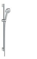 Душевой гарнитур Hansgrohe Crometta 100 1jet со штангой 90 см 26658400 белый/хром