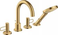 Смеситель для ванны Axor Uno на 4 отверстия 38445250 шлифованное золото