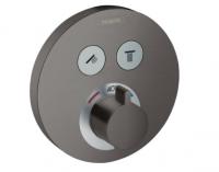 Термостат Hansgrohe ShowerSelect S (внешняя часть для 2 потребителей) 15743340 шлифованный чёрный хром