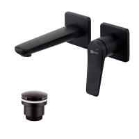 Смеситель для раковины Lemark Bronx настенный LM3736BL чёрный