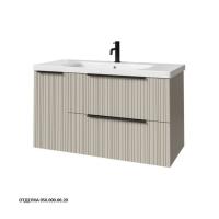 Тумба под раковину Caprigo Rain-Smalty 100 976х446 мм (2 ящика, 1 дверь) 36515L EML 050 серый шёлк
