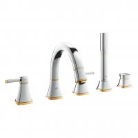 Смеситель для ванны Grohe Grandera на 5 отверстия 19 919 IG0 хром/золото