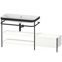 Консоль с раковиной Duravit Happy D.2 Plus 1600х490 мм HP4753N3636 чёрный/белый матовый