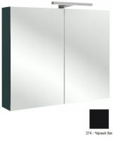 Зеркальный шкаф Jacob Delafon 800х650х143 мм EB1364-274 чёрный глянцевый