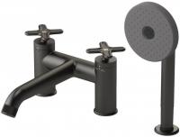 Смеситель для ванны Jacob Delafon Nouvelle Vague на 3 отверстия E78343-BLV матовый чёрный