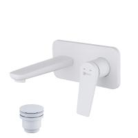 Смеситель для раковины Lemark Bronx настенный LM3726MW белый матовый