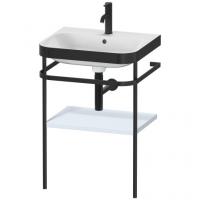 Консоль с раковиной Duravit Happy D.2 Plus 575х490 мм HP4735O9797 чёрный/светло-голубой матовый