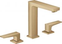 Смеситель для раковины Hansgrohe Metropol 160 ComfortZone на 3 отверстия 32515140 шлифованная бронза