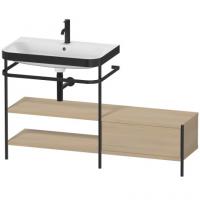 Консоль с раковиной Duravit Happy D.2 Plus 1400х490 мм HP4752O7171 чёрный/средиземноморский дуб