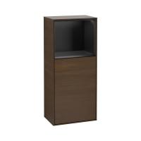 Тумба Villeroy & Boch Finion 418х270х936 мм петли слева, с зарядной станцией F520PDGN орех/чёрный матовый