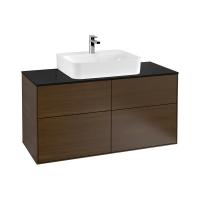 Тумба под раковину Villeroy & Boch Finion 1200х501 мм F13200GN орех/чёрный