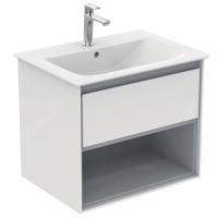 Тумба под раковину Ideal Standard Connect Air 600x440 мм E0826KN белый глянец/светло-серый матовый