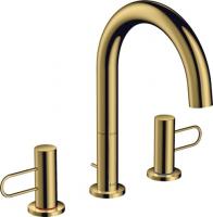 Смеситель для раковины Axor Uno на 3 отверстия 160 ComfortZone 38054990 полированное золото