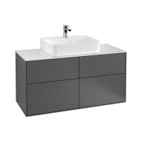 Тумба под раковину Villeroy & Boch Finion 1200х501 мм F13100GK матовый антрацит/белый