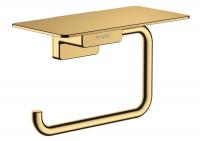 Держатель туалетной бумаги с полкой Hansgrohe AddStoris 41772990 полированное золото