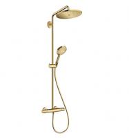 Душевая система с термостатом для душа Hansgrohe Croma Select S Showerpipe 280 1jet EcoSmart 26891990 полированное золото