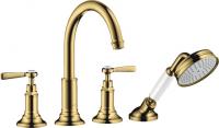 Смеситель для ванны Axor Montreux на 4 отверстия 16550990 полированное золото