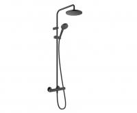 Душевая система с термостатом для душа Hansgrohe Vernis Blend Showerpipe 200 1jet EcoSmart 26089670 матовый чёрный