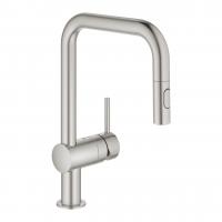 Смеситель для кухни Grohe Minta с выдвижным изливом 32 322 DC2 суперсталь