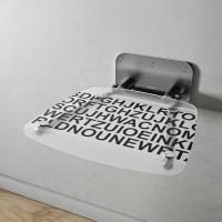 Сиденье откидное Ravak Ovo B Decor II Text B8F0000054 белый с чёрными буквами