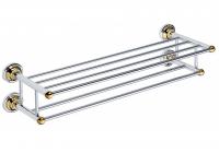 Полка для полотенец с вешалкой Bemeta Retro 665 мм 144202258 хром/золото