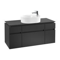 Тумба под раковину Villeroy & Boch Legato 1200х500 мм с подсветкой B774L0PD лак чёрный матовый