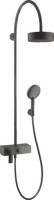 Душевая система с однорычажным смесителем для душа Axor Citterio Showerpipe 180 1jet 39620340 шлифованный чёрный хром