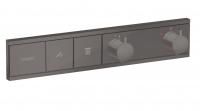 Термостат Hansgrohe RainSelect (внешняя часть для 2 потребителей) 15380340 шлифованный чёрный хром