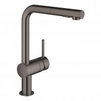 Смеситель для кухни Grohe Minta с выдвижным изливом 30 274 A00 тёмный графит