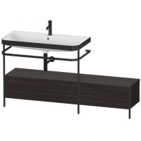 Консоль с раковиной Duravit Happy D.2 Plus 1600х490 мм HP4763O6969 чёрный/брашированный орех