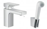 Смеситель для раковины Hansgrohe Vernis Shape 100 ComfortZone с гигиеническим душем 71216000 хром