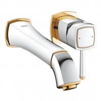 Смеситель для раковины Grohe Grandera S-Size настенный (внешняя часть) на 2 отверстия 19 930 IG0 хром/золото