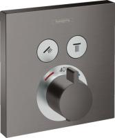 Термостат Hansgrohe ShowerSelect (внешняя часть для 2 потребителей) 15763340 шлифованный чёрный хром