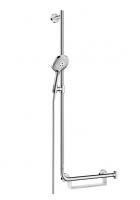 Душевой гарнитур Hansgrohe Raindance Select S 120 3jet со штангой 110 см и мыльницей, левосторонний 26324000 хром