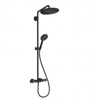 Душевая система с термостатом для душа Hansgrohe Croma Select S Showerpipe 280 1jet EcoSmart 26891670 матовый чёрный