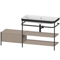 Консоль с раковиной Duravit Happy D.2 Plus 1600х490 мм HP4748N7575 чёрный/лён