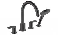 Смеситель для ванны Hansgrohe Vernis Blend на 4 отверстия 71456670 матовый чёрный