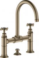 Смеситель для раковины Axor Montreux 220 ComfortZone на 2 отверстия 16510820 шлифованный никель