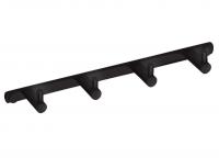 Планка с 4 крючками Bemeta Dark 104606100 чёрный