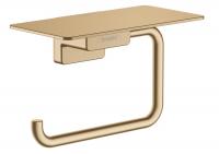 Держатель туалетной бумаги с полкой Hansgrohe AddStoris 41772140 шлифованная бронза