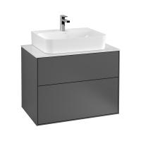 Тумба под раковину Villeroy & Boch Finion 800х501 мм F09100GK матовый антрацит/белый